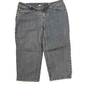 Liz & Co Petite Cropped Capri Jeans sz 14P  Blue